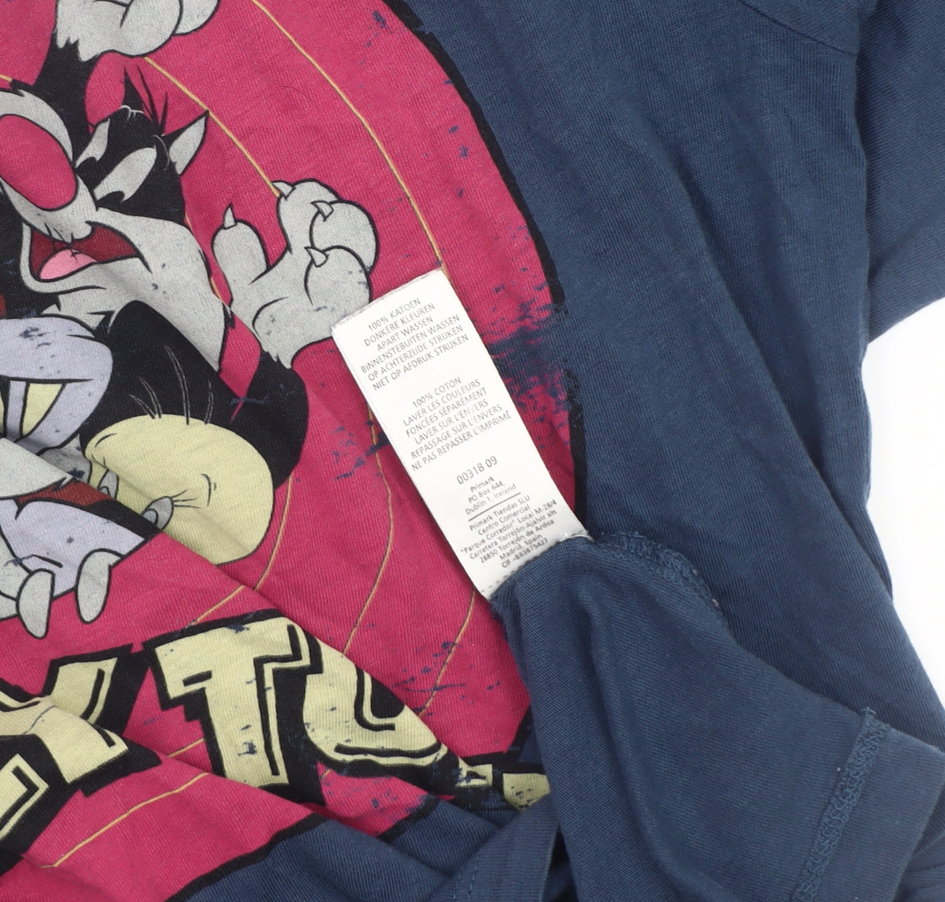 Looney Tunes Men's Blue Cotton T-Shirt Medium