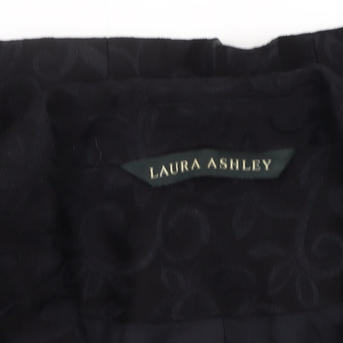 Laura Ashley Women's Black Floral Wool Blazer Size 10