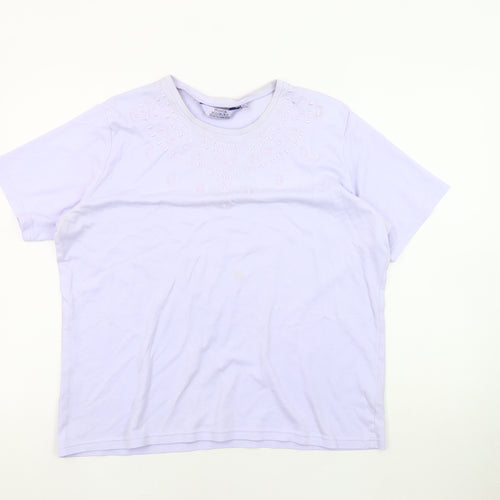 Honor Millburn Women's Purple Embroidered T-Shirt 22-24