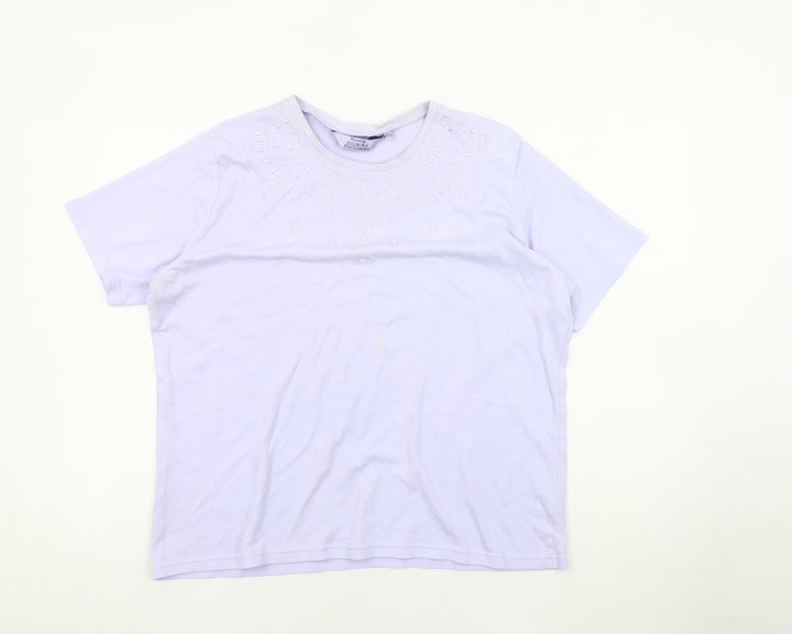 Honor Millburn Women's Purple Embroidered T-Shirt 22-24