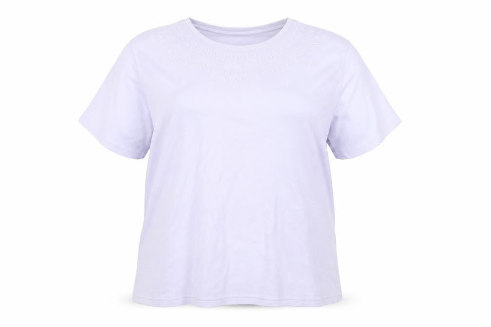 Honor Millburn Women's Purple Embroidered T-Shirt 22-24