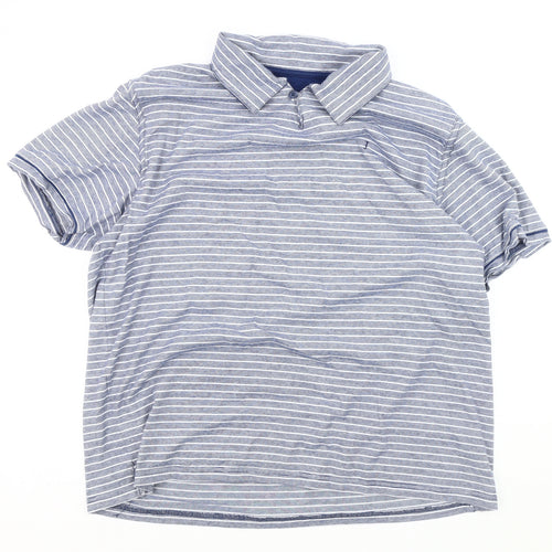 Jasper Conran Men's Blue Striped Polo XL
