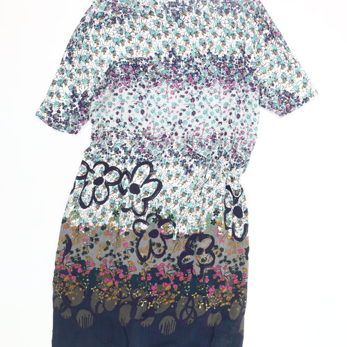 White Stuff Women's Multicoloured Shift Dress Size 8