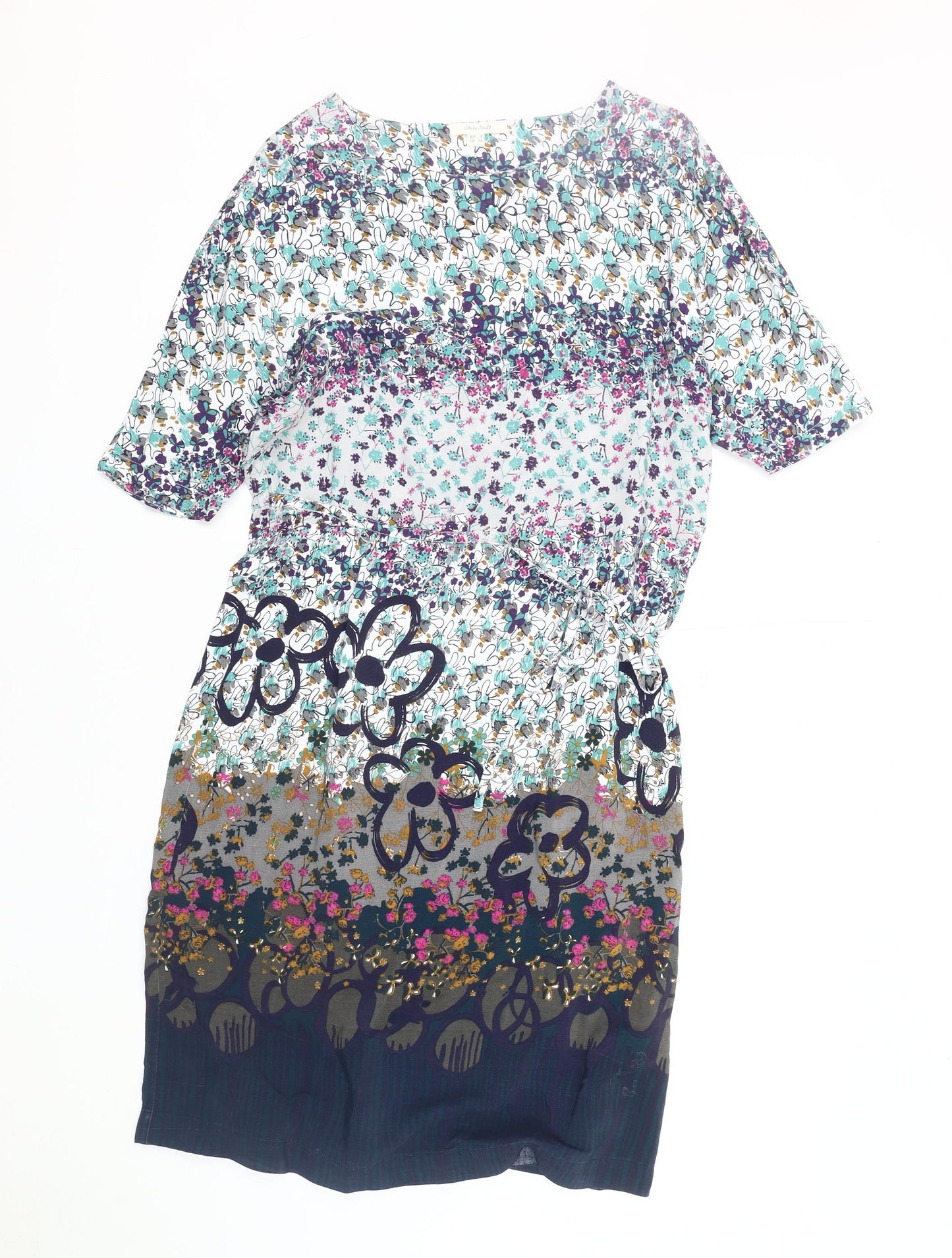 White Stuff Women's Multicoloured Shift Dress Size 8