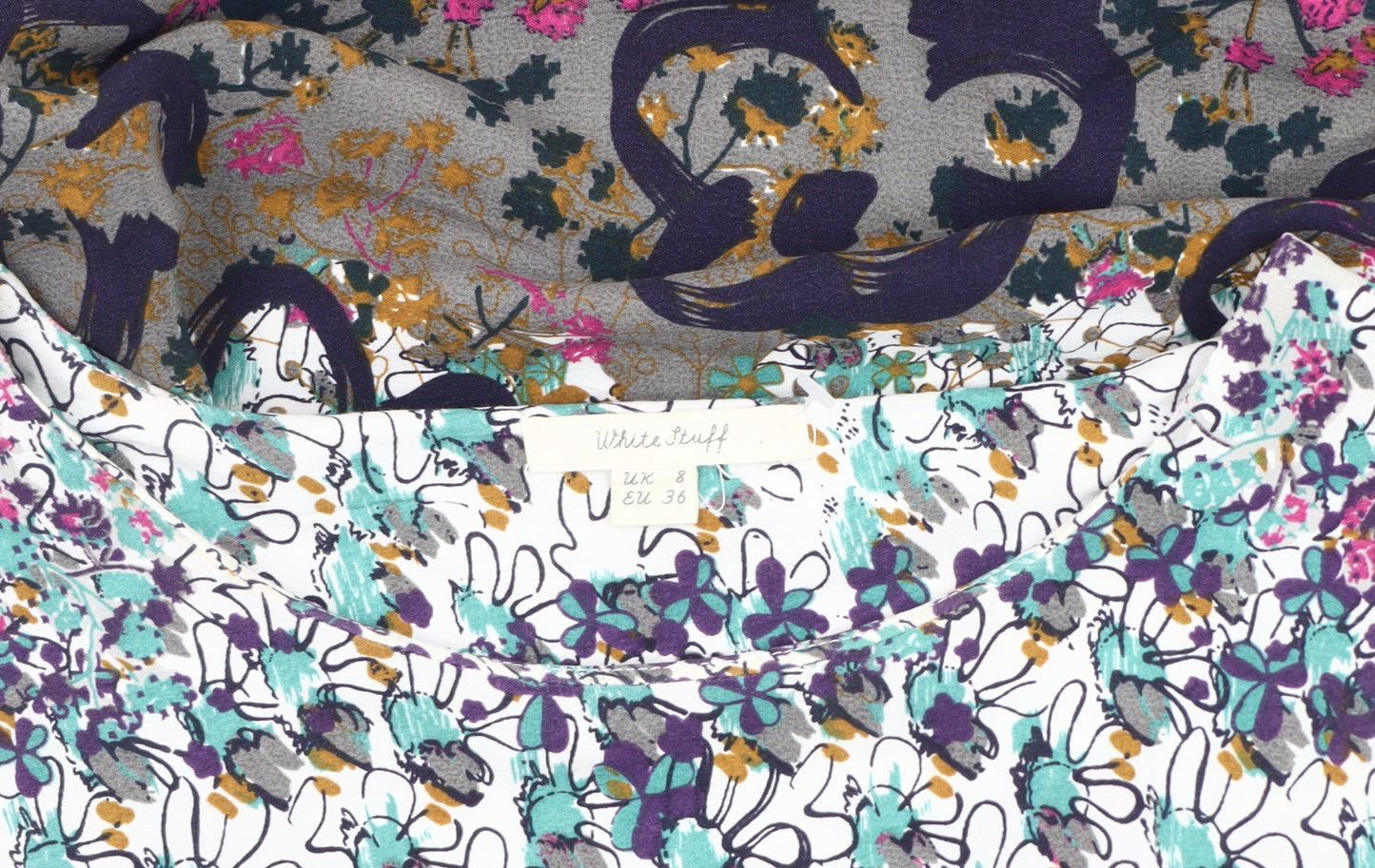 White Stuff Women's Multicoloured Shift Dress Size 8