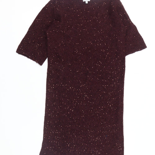 Jigsaw Women's Red Knit Dress with Sequins, Size S
