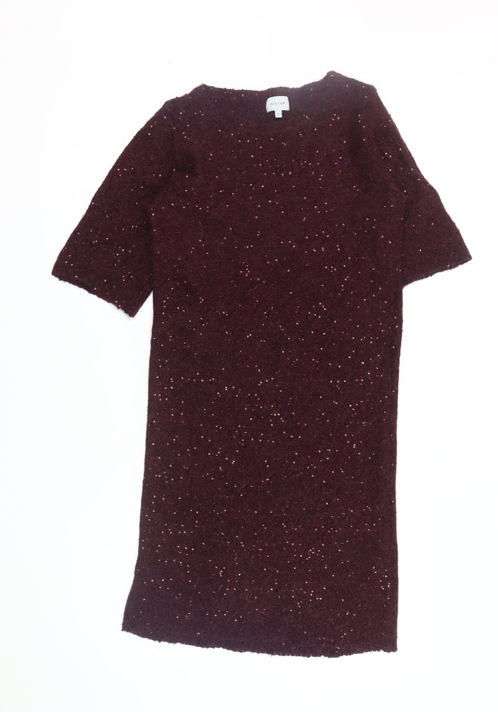 Jigsaw Women's Red Knit Dress with Sequins, Size S