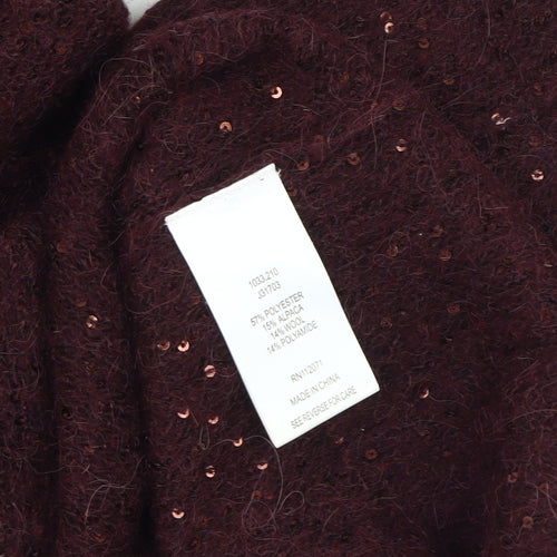 Jigsaw Women's Red Knit Dress with Sequins, Size S