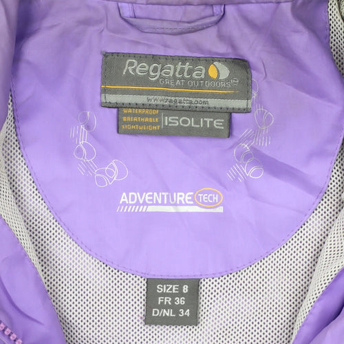 Regatta Women's Purple Rain Coat Size 8 Waterproof