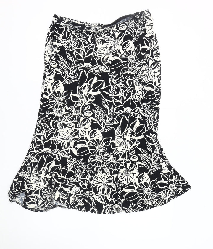 Eastex Women's Black Floral Skirt Size 14