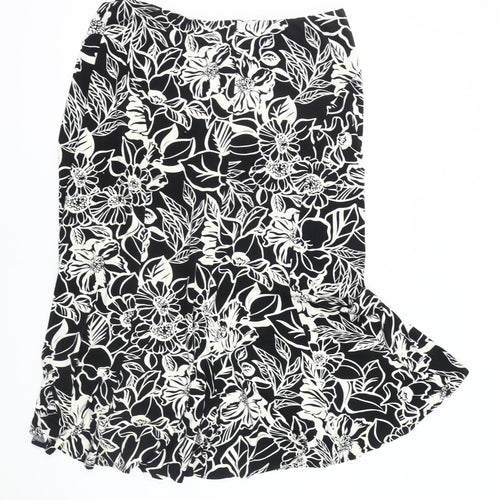 Eastex Women's Black Floral Skirt Size 14