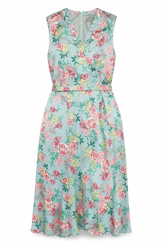 Mela London Women's Multicoloured Floral Wrap Dress