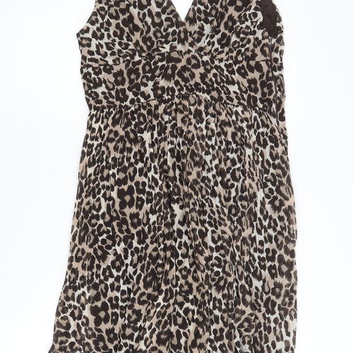 Select Women's Brown Leopard Print Dress, L