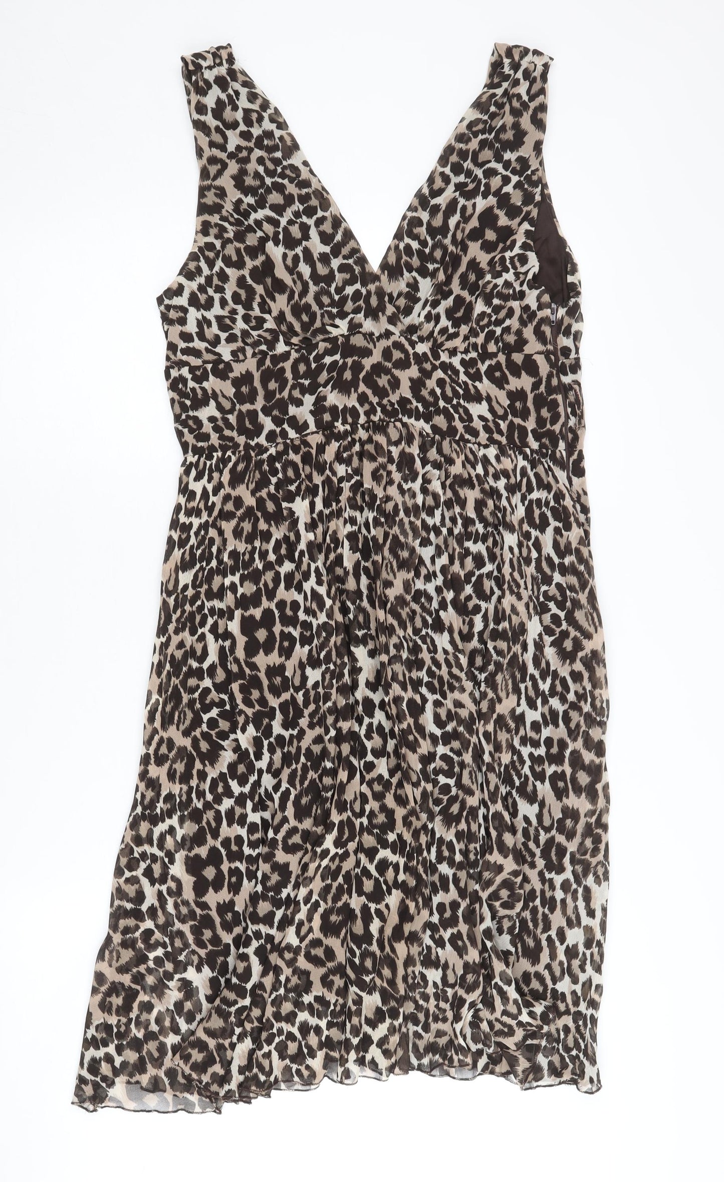 Select Women's Brown Leopard Print Dress, L