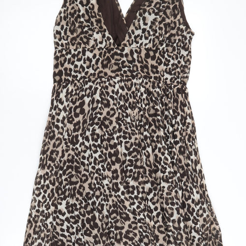 Select Women's Brown Leopard Print Dress, L