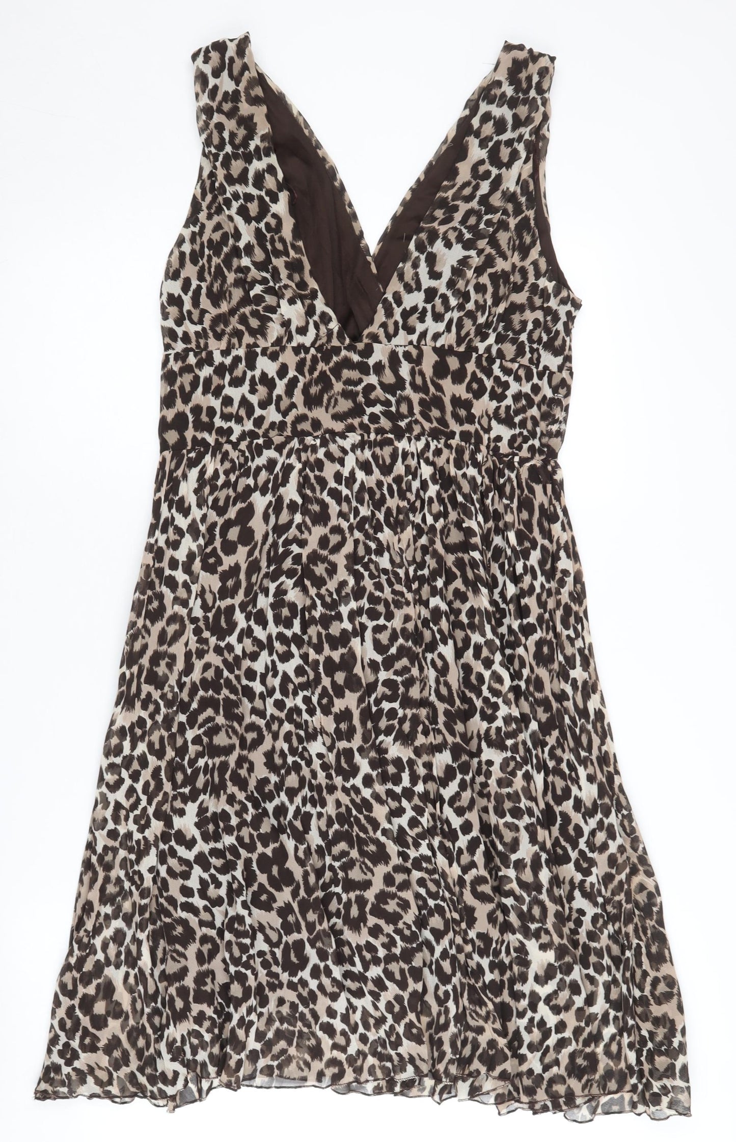 Select Women's Brown Leopard Print Dress, L