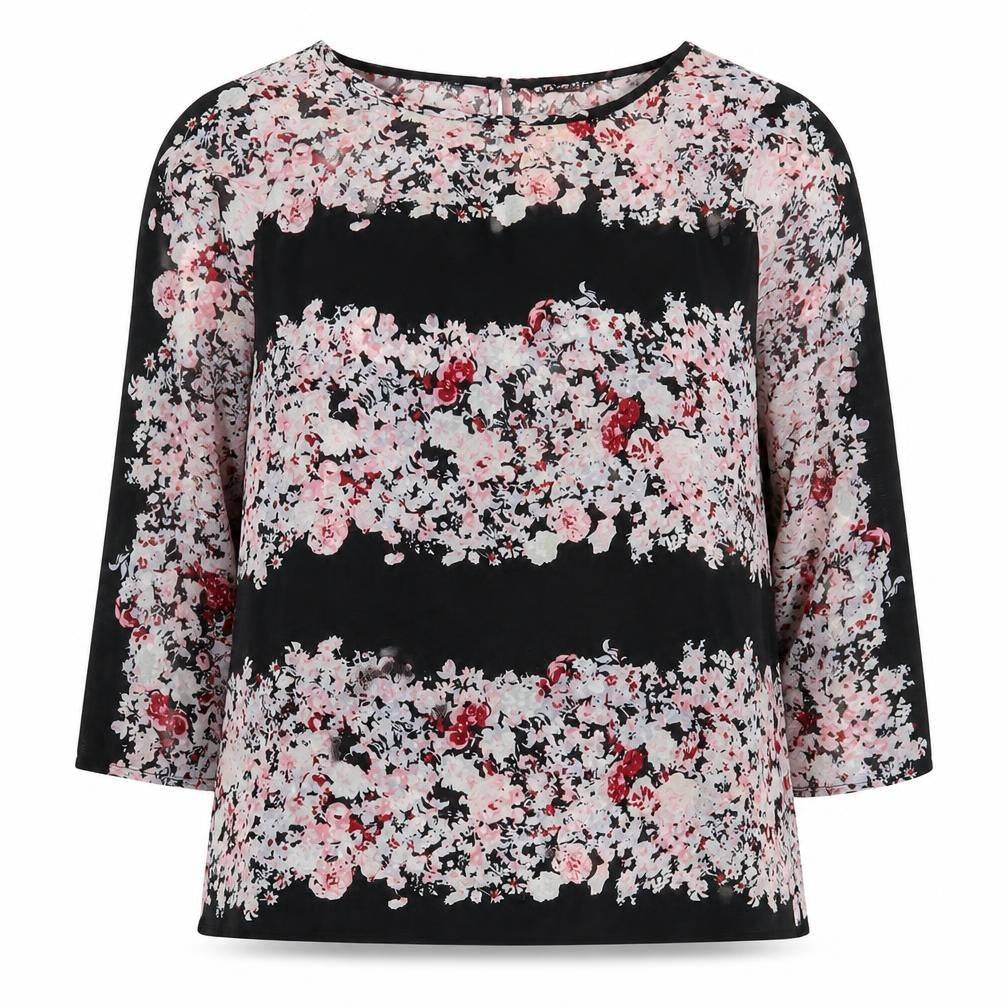 Front view of Select Women’s Floral 3/4 Sleeve Top, UK 8, Multicoloured