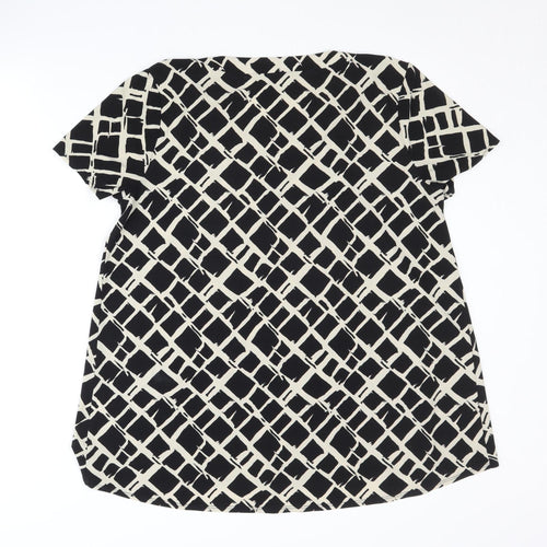 Anne Klein Women's Black Geometric T-Shirt L
