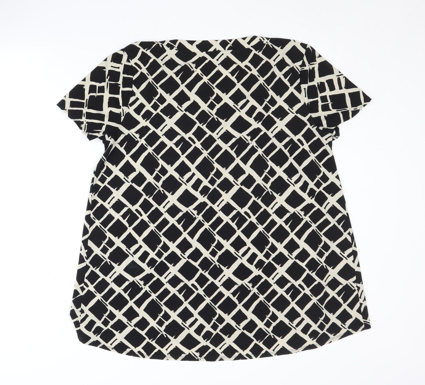 Anne Klein Women's Black Geometric T-Shirt L