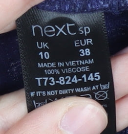 Next Women's Purple Long Sleeve Dress - Size 10
