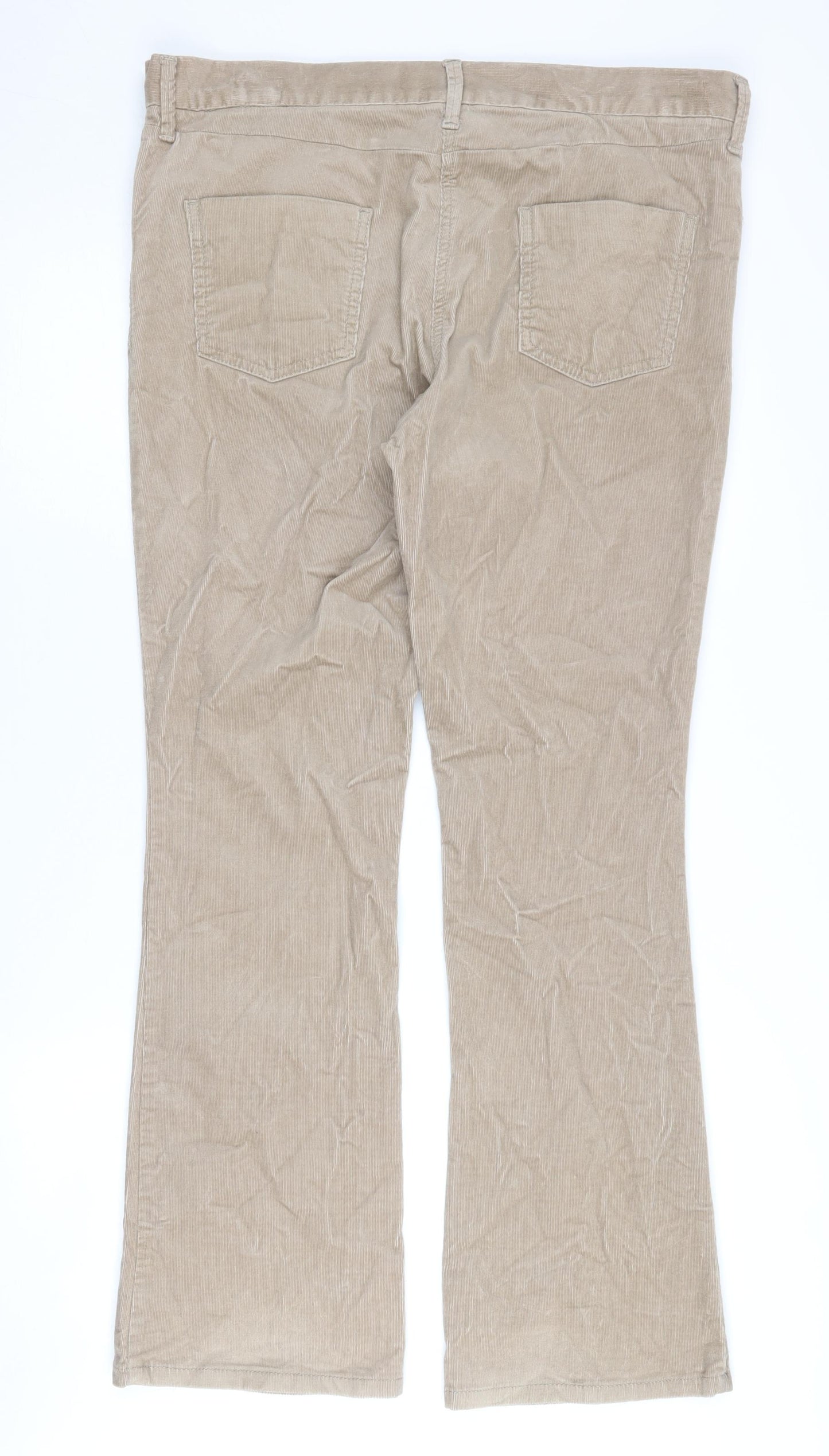 Marks and Spencer Women's Beige Flared Trousers Size 14