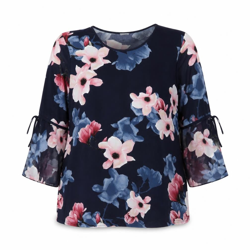 Front view of Stock Shop Women's Floral Tunic Blouse - Medium