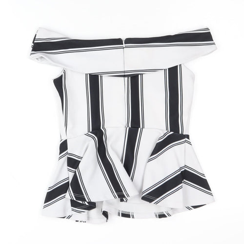 New Look Women's Black & White Striped Blouse, Size 10