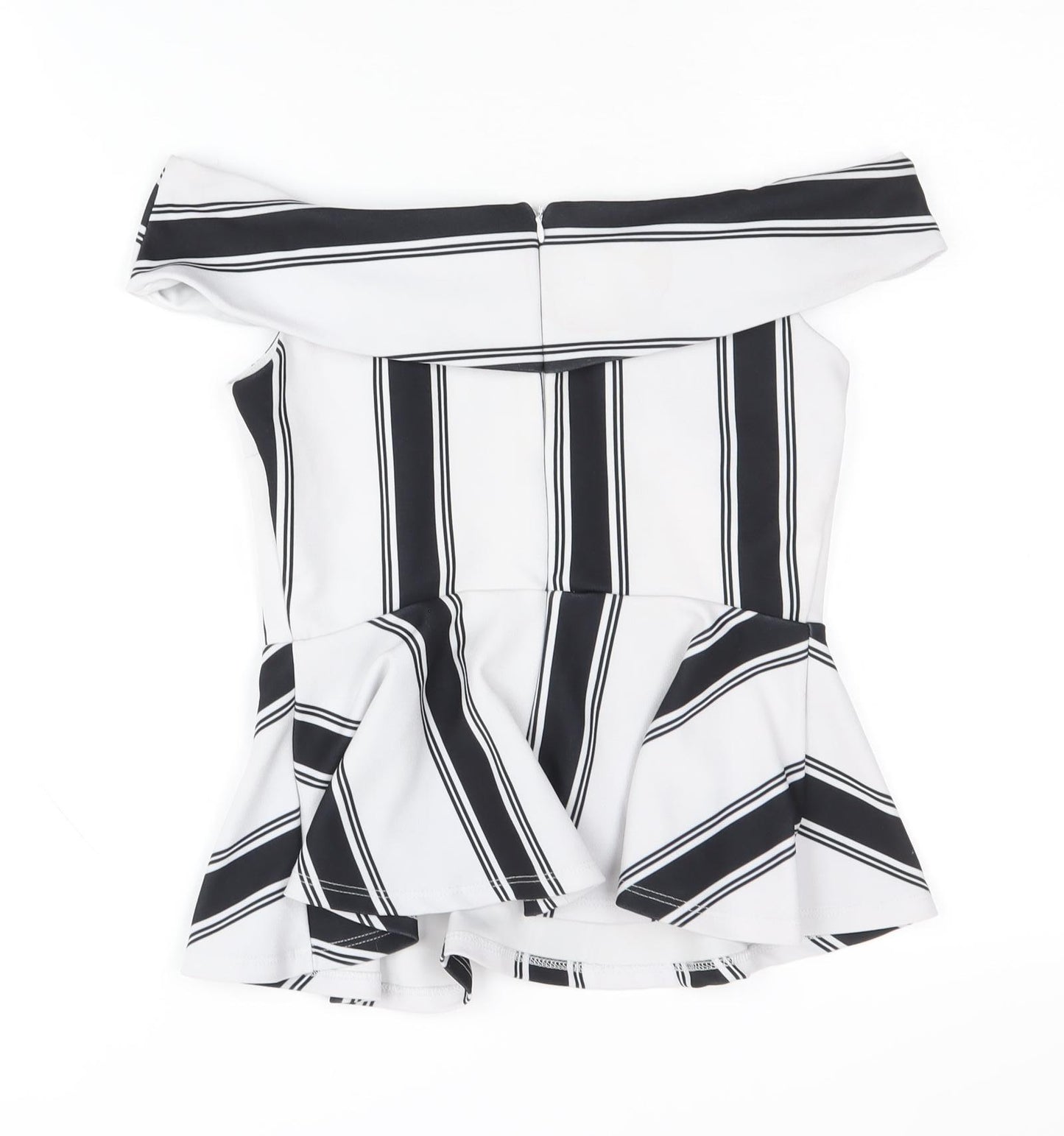 New Look Women's Black & White Striped Blouse, Size 10