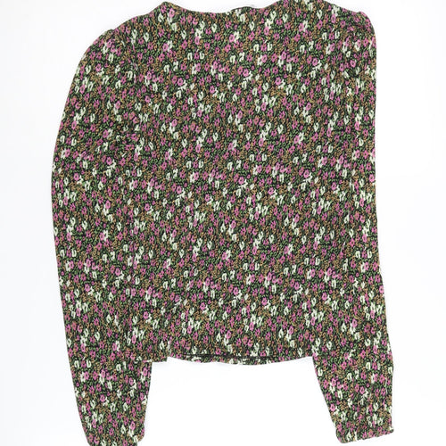 MNG Women's Multicoloured Floral Top, Size 12, Long Sleeve