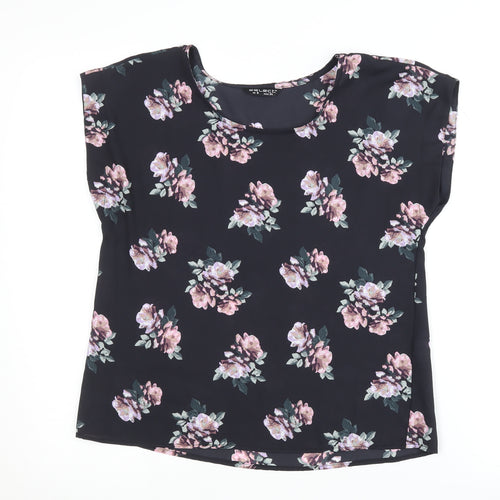Select Women's Black Floral Blouse, Size 6