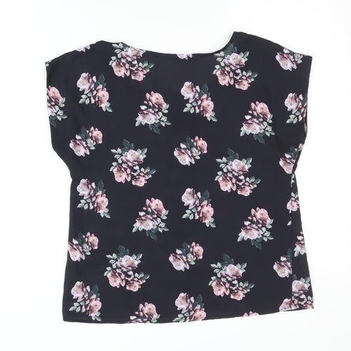 Select Women's Black Floral Blouse, Size 6