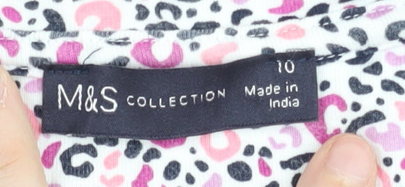 Marks and Spencer Women's Multicoloured T-Shirt Size 10