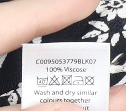 Bm Women's Black Floral Tank Top, Size 18, Viscose