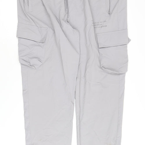 Man Men's Grey Jogger Trousers XL with Pockets