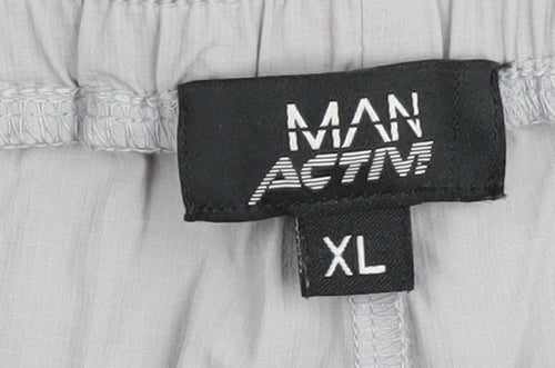 Man Men's Grey Jogger Trousers XL with Pockets