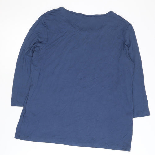 Damart Women's Blue 3/4 Sleeve Top - Size 14