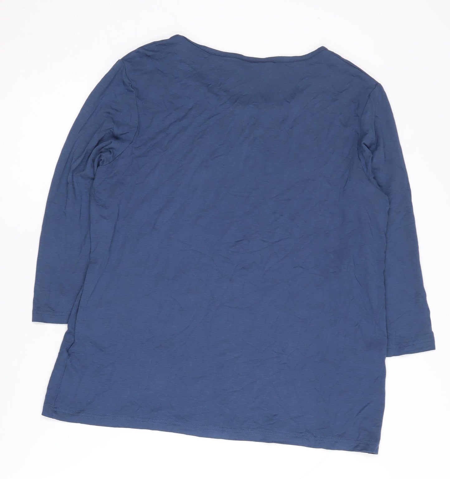 Damart Women's Blue 3/4 Sleeve Top - Size 14