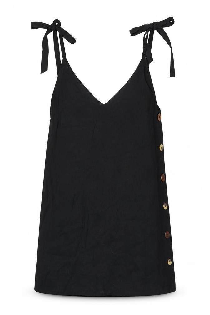 Front view of Topshop Petite Black Camisole Tank UK, size 6