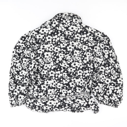 Topshop Women's Floral Wrap Blouse - Size 8