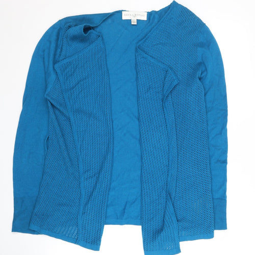 Edina Ronay Women's Blue Open Front Cardigan L