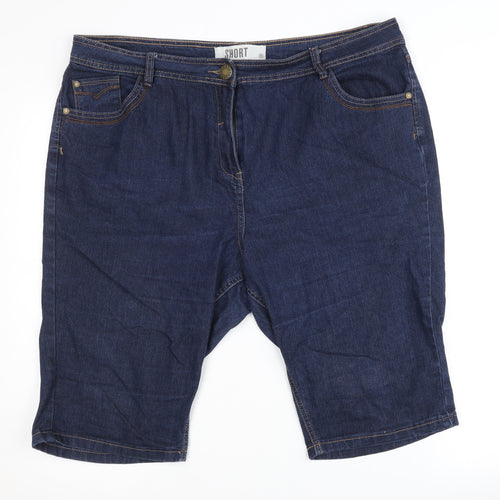 Yours Women's Blue Denim Shorts Size 20 Casual
