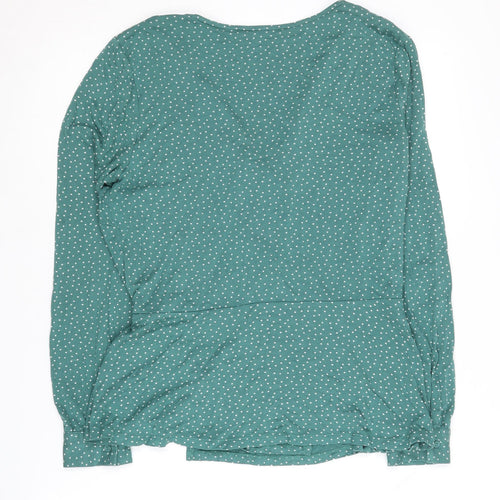 Next Women's Green Polka Dot Wrap Blouse - Size 14