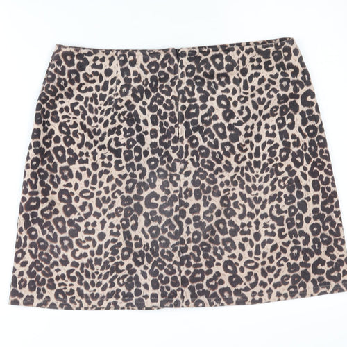 Dorothy Perkins Women's Brown Leopard Pencil Skirt Size 14