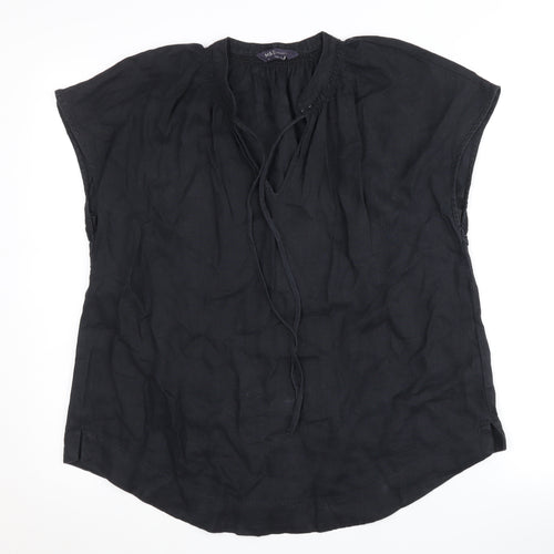 Marks and Spencer Women's Black Linen Top Size 10
