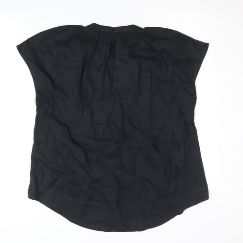 Marks and Spencer Women's Black Linen Top Size 10