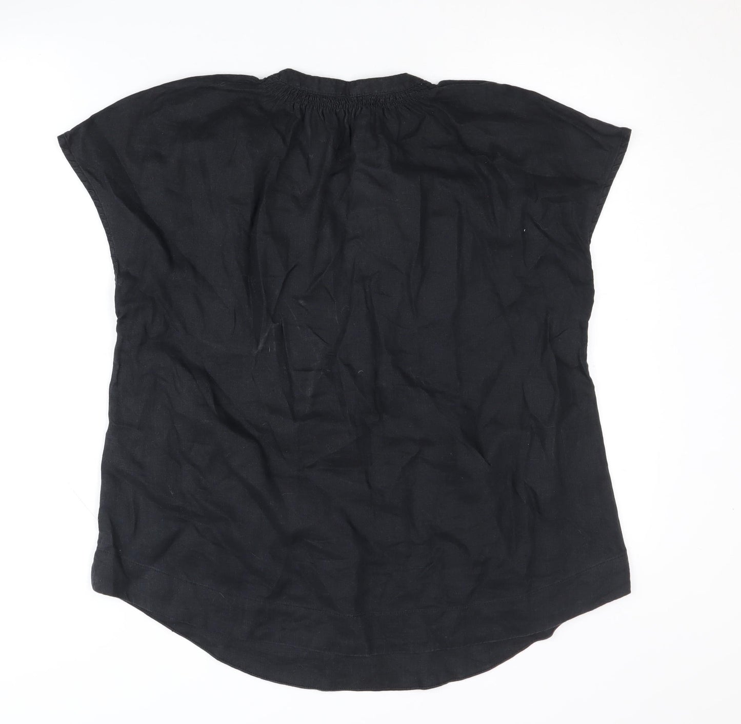 Marks and Spencer Women's Black Linen Top Size 10