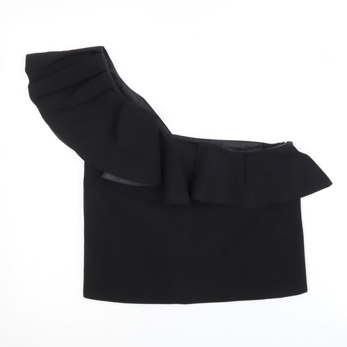 Topshop Women's Black One-Shoulder Blouse Size 8