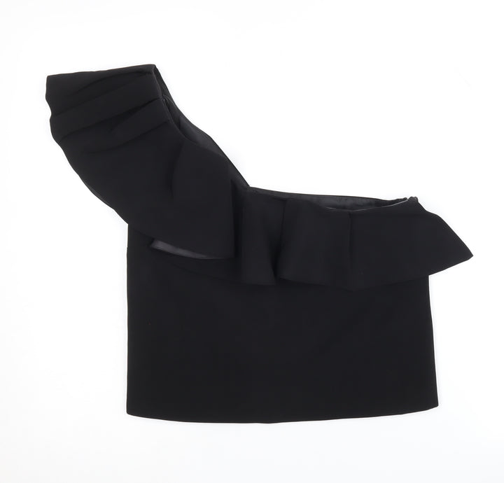 Topshop Women's Black One-Shoulder Blouse Size 8