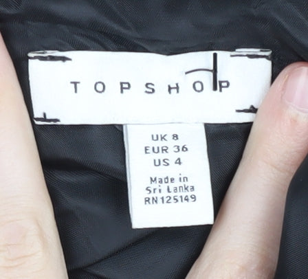 Topshop Women's Black One-Shoulder Blouse Size 8