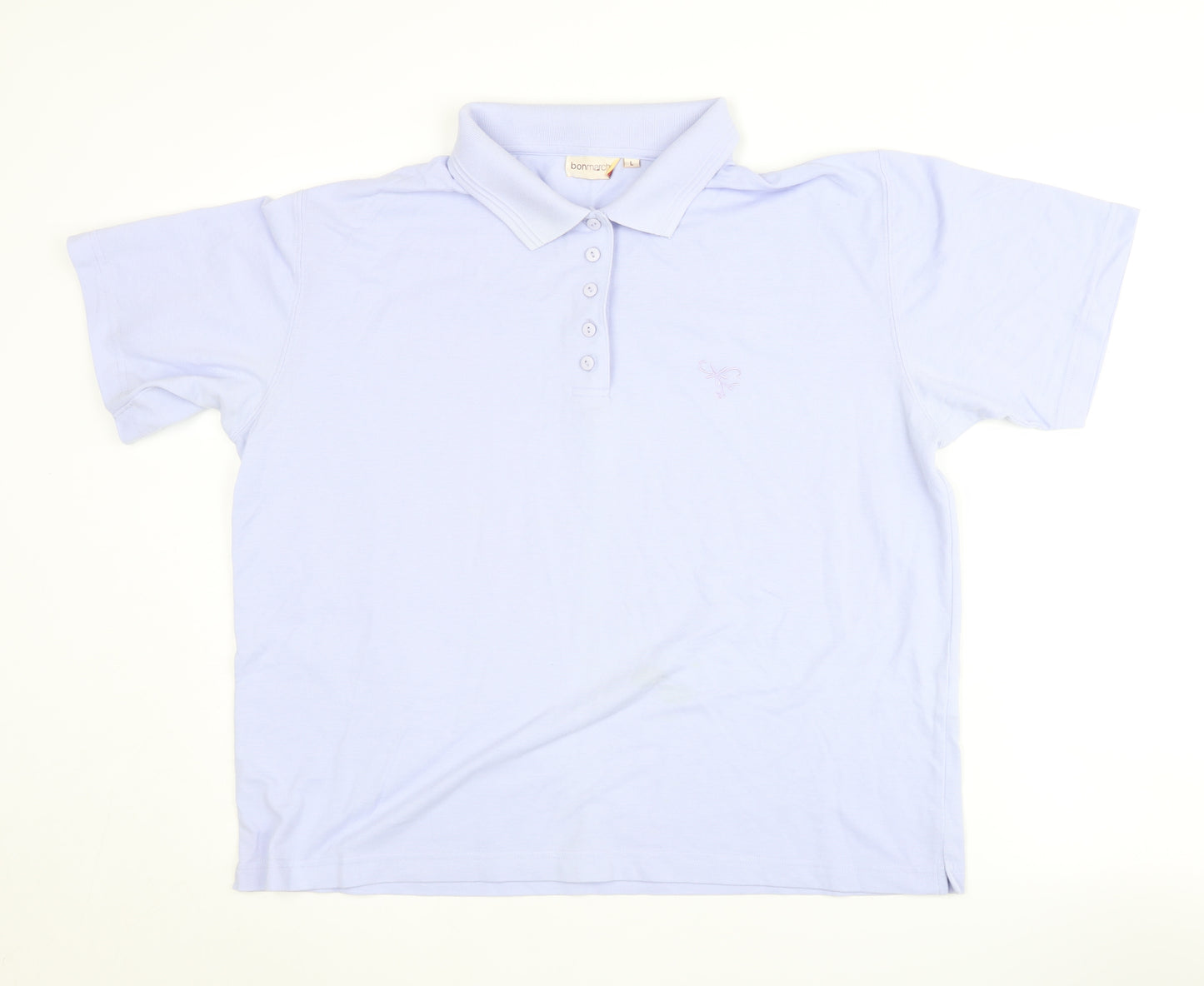 Bonmarché Women's Blue Polo Shirt - Size L